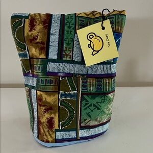 Quilted Tea Cozy in Green Patchwork Patterned Fabric for 2-3 cup pot
